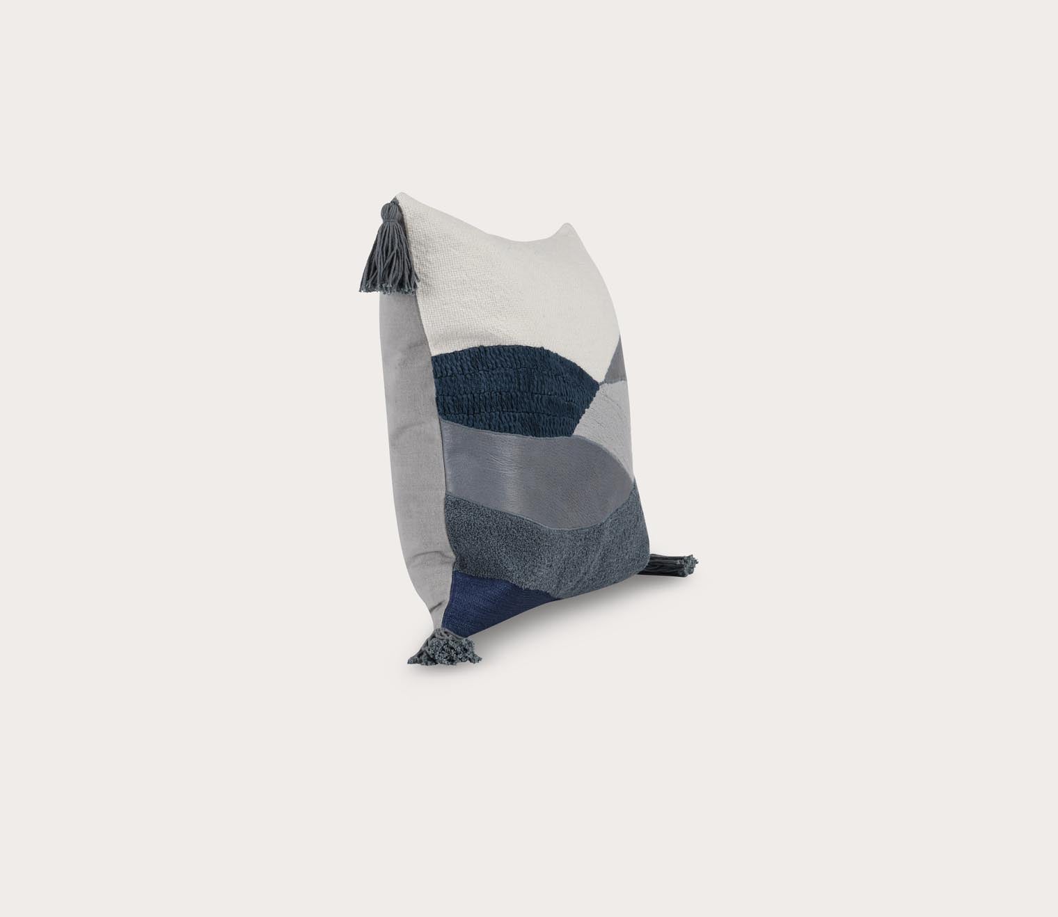 Villa by Classic Home Carve Sea Fog Blue Ivory Throw Pillow 4 Villa by Classic Home Carve Sea Fog Blue Ivory Throw Pillow