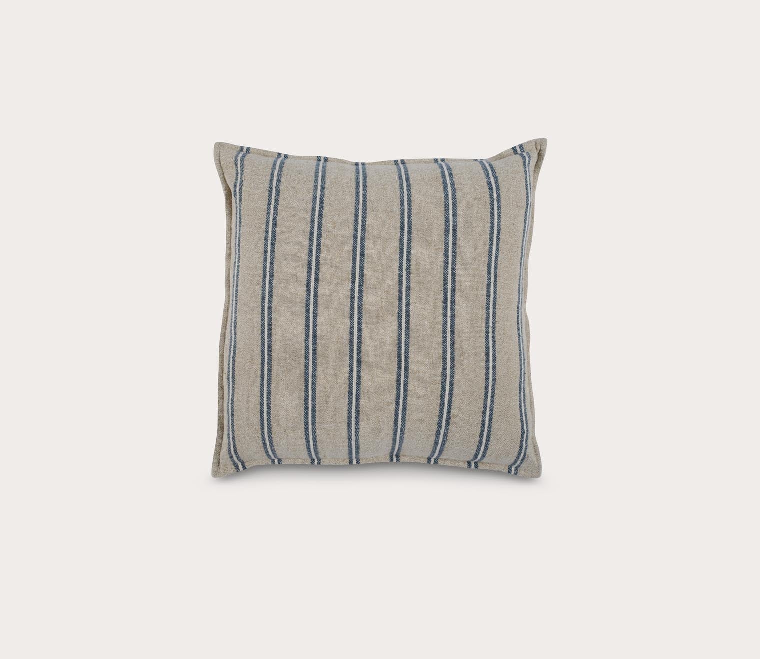 Villa by Classic Home Delgada Natural Blue Throw Pillow