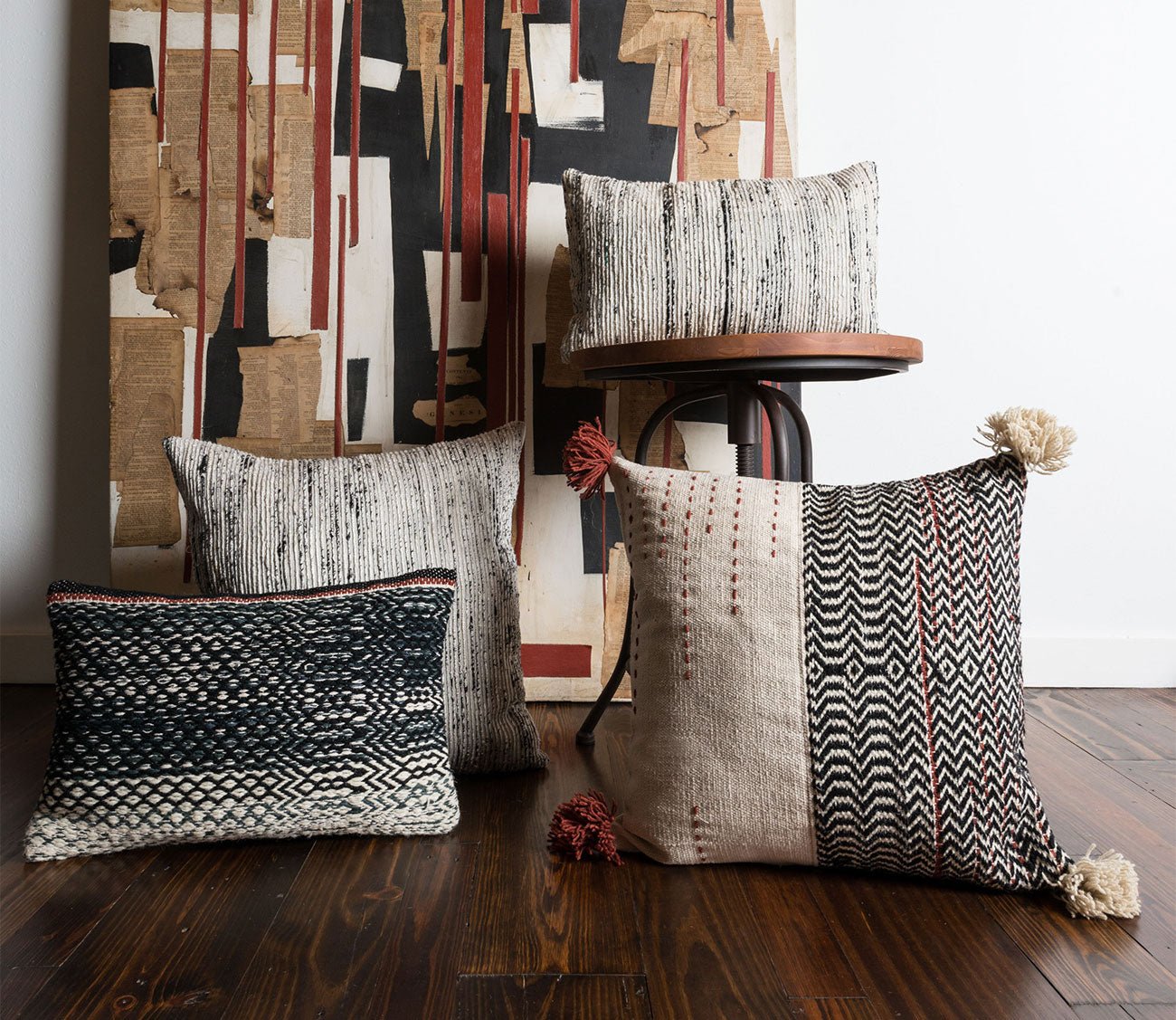 Loloi Woven Wool Throw Pillow Set of 2 3 Loloi Woven Wool Throw Pillow Set of 2