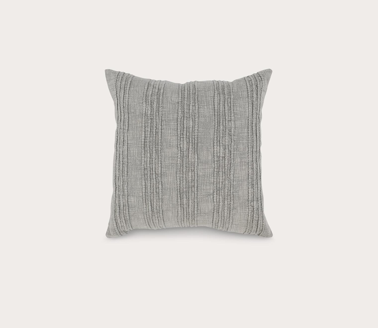 Villa by Classic Home Gratitude Gray Woven Throw Pillow