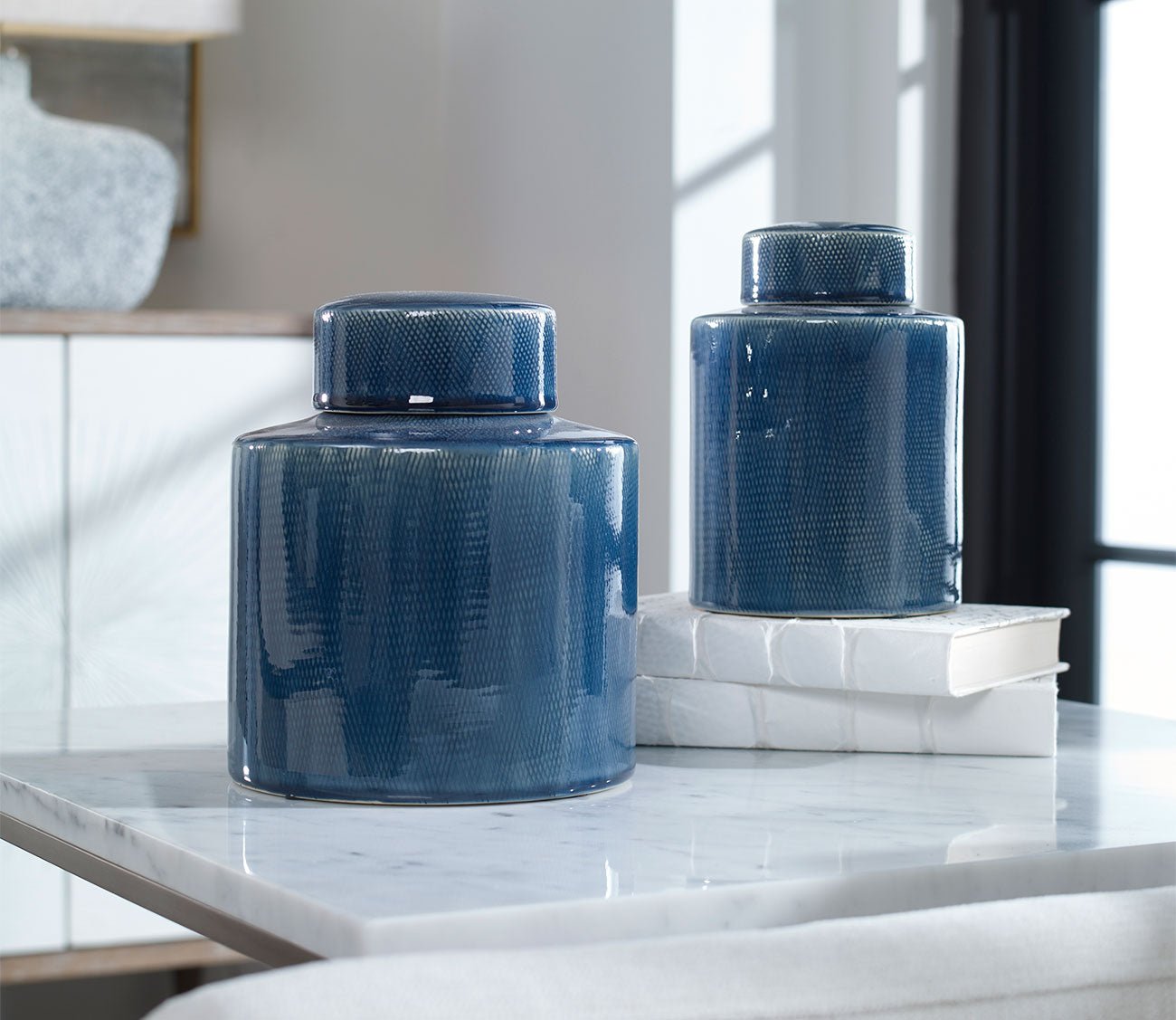 Uttermost Saniya Blue Containers Set of 2