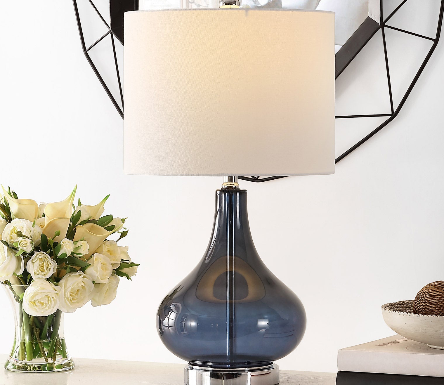 Brooks Blue Glass Table Lamp