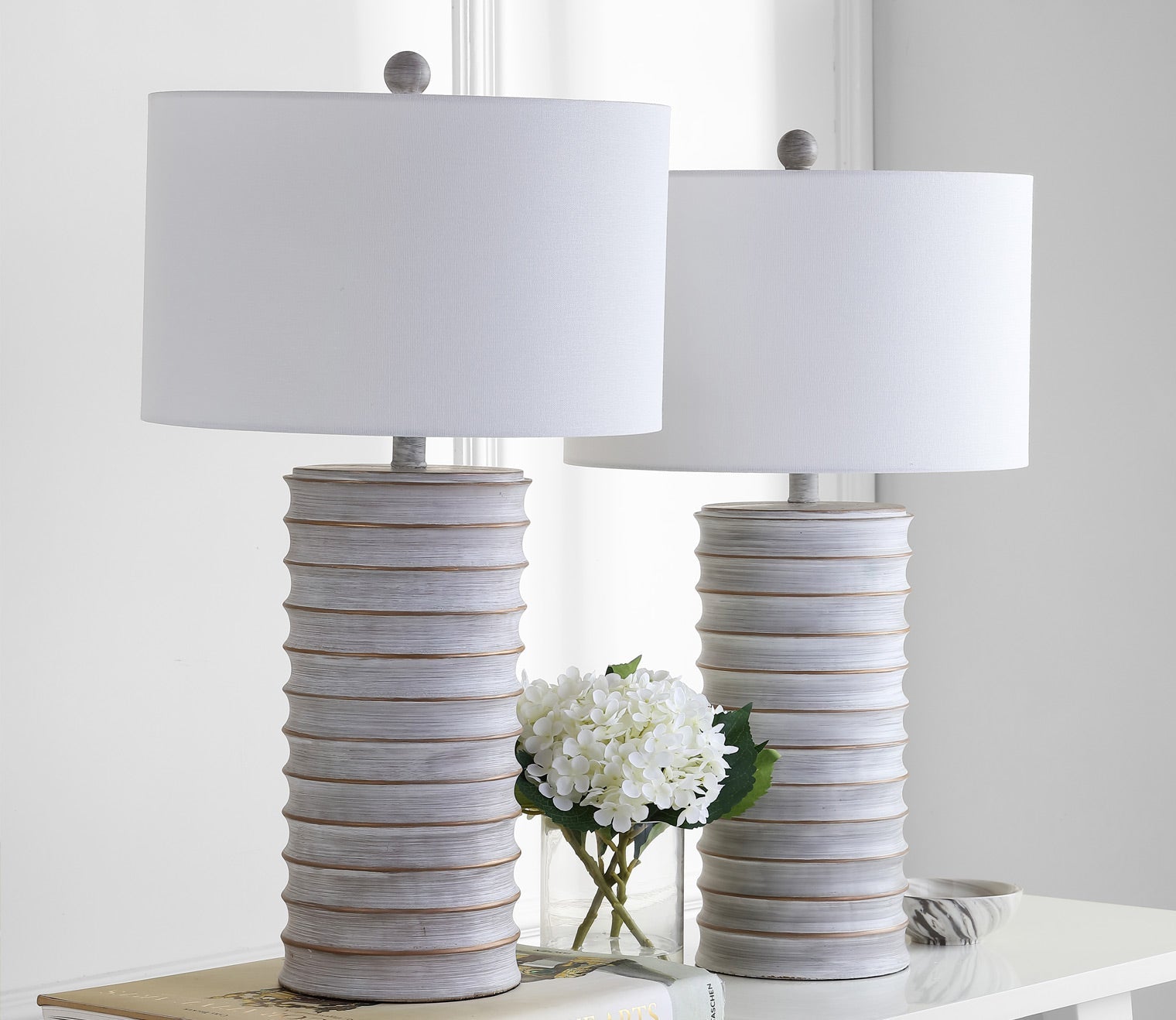 Melina White Table Lamp Set of 2