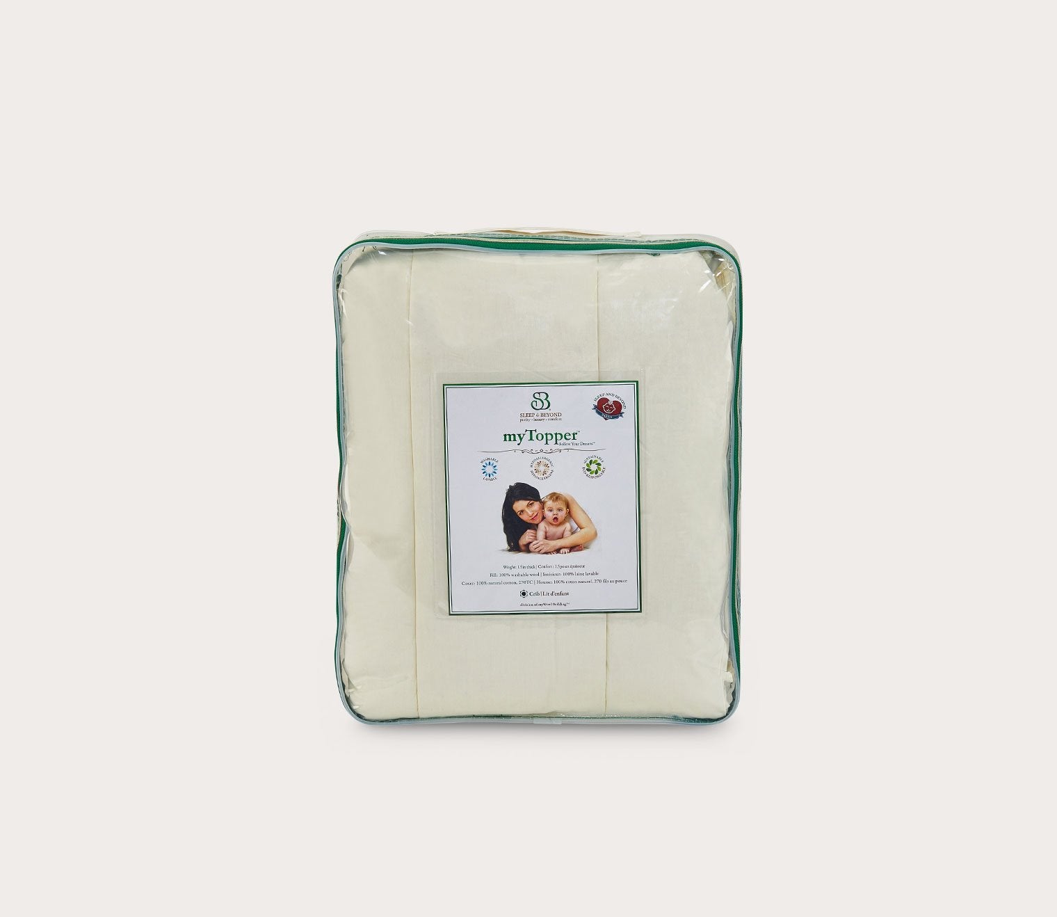 Sleep & Beyond myTopper® Wool Crib Mattress Topper 3 Sleep & Beyond myTopper® Wool Crib Mattress Topper
