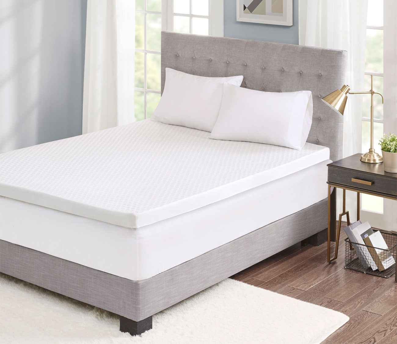 Sleep Philosophy 3-Inch Gel Memory Foam Cooling Mattress Topper