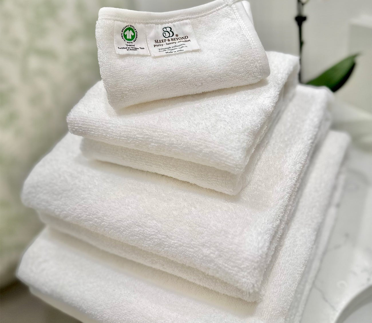 Sleep & Beyond Organic Cotton Terry 4-Piece Washcloth Set