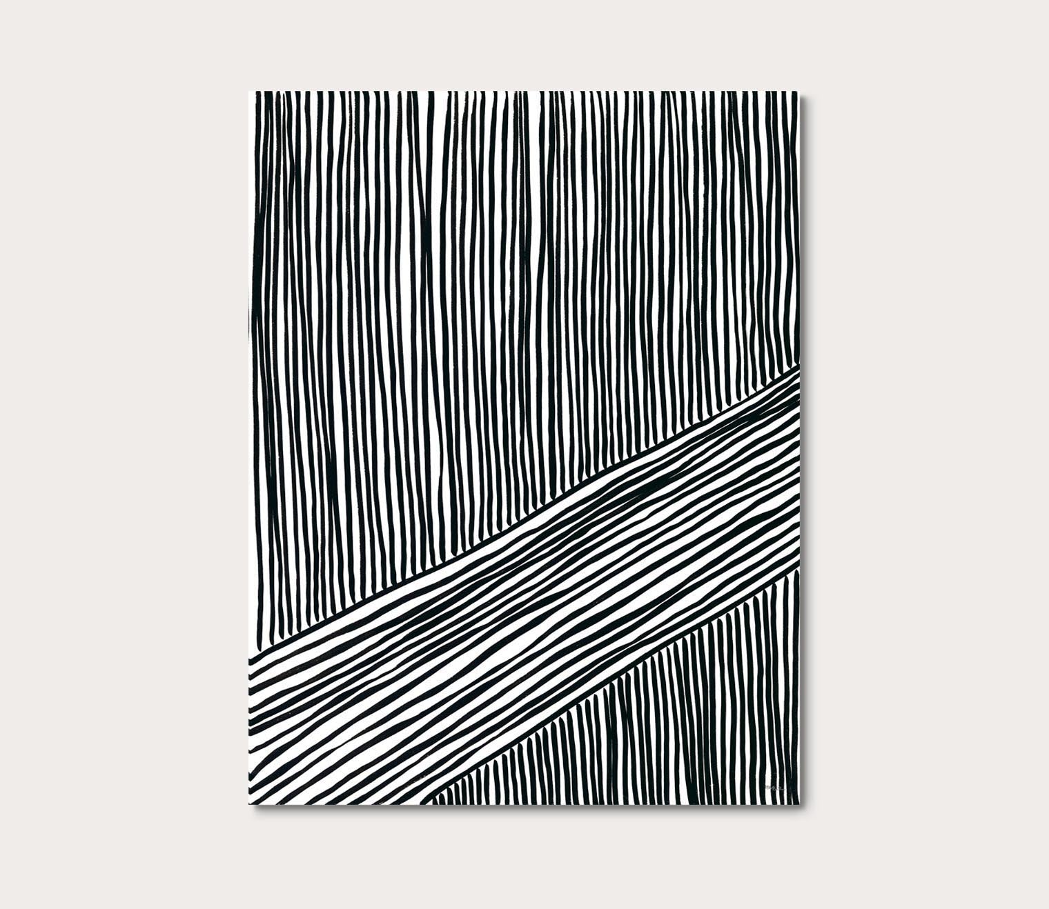 Grand Image Black and White Stripes 2 Canvas Digital Print