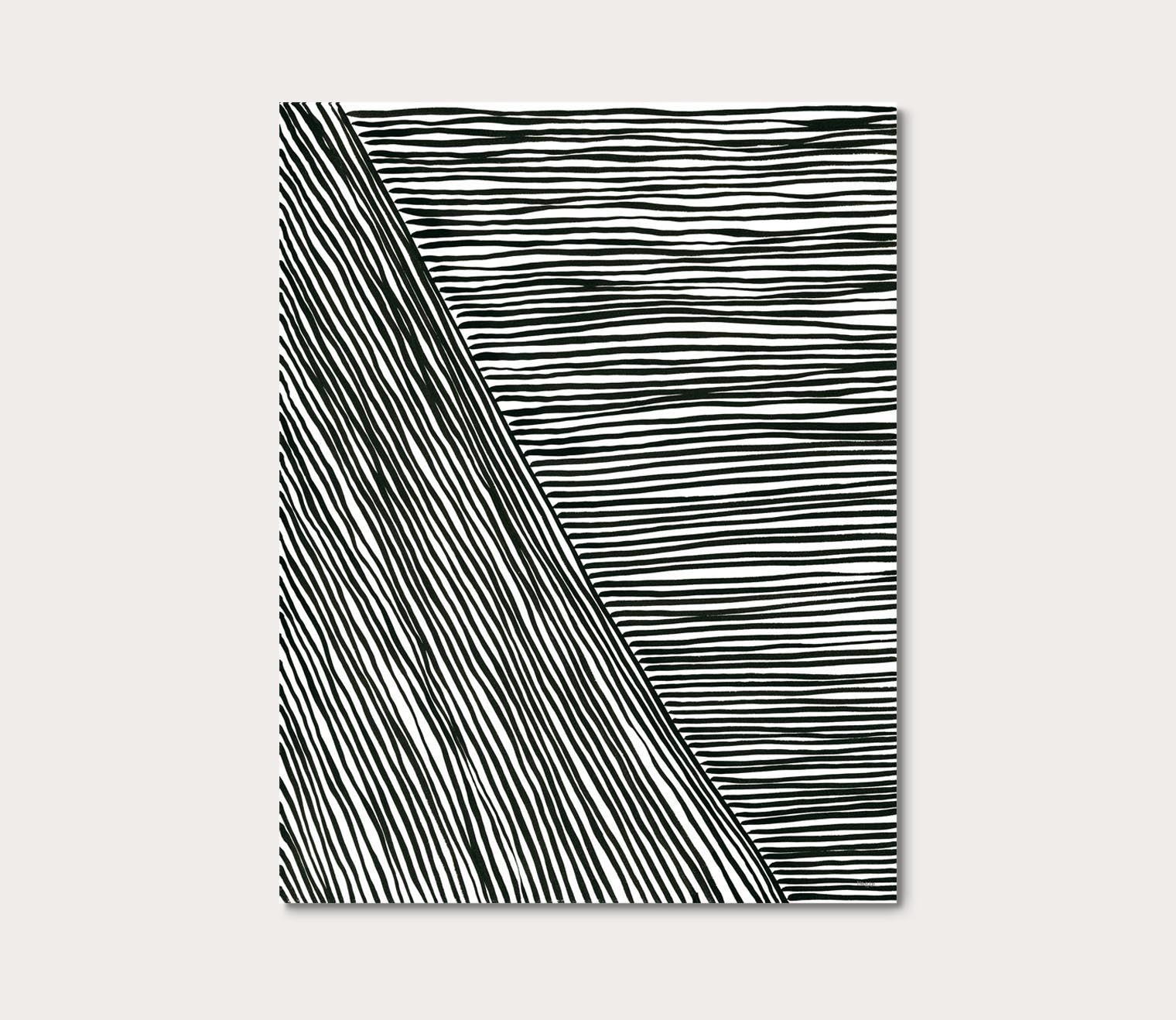 Grand Image Black and White Stripes 4 Canvas Digital Print