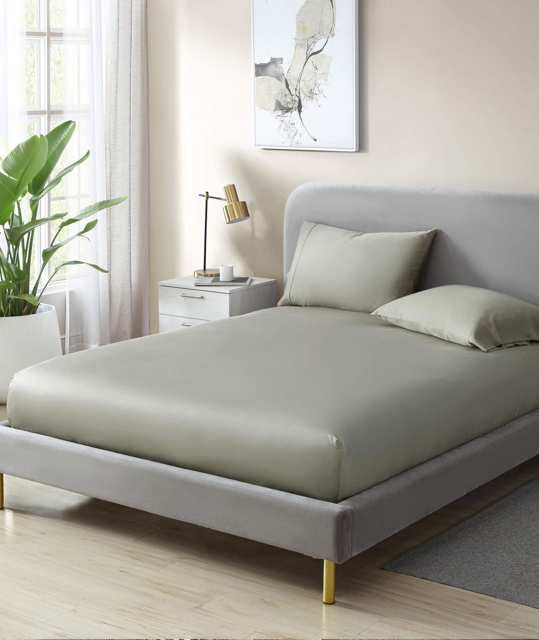 Natural Premium Bamboo Fitted Sheet 26 Natural Premium Bamboo Fitted Sheet