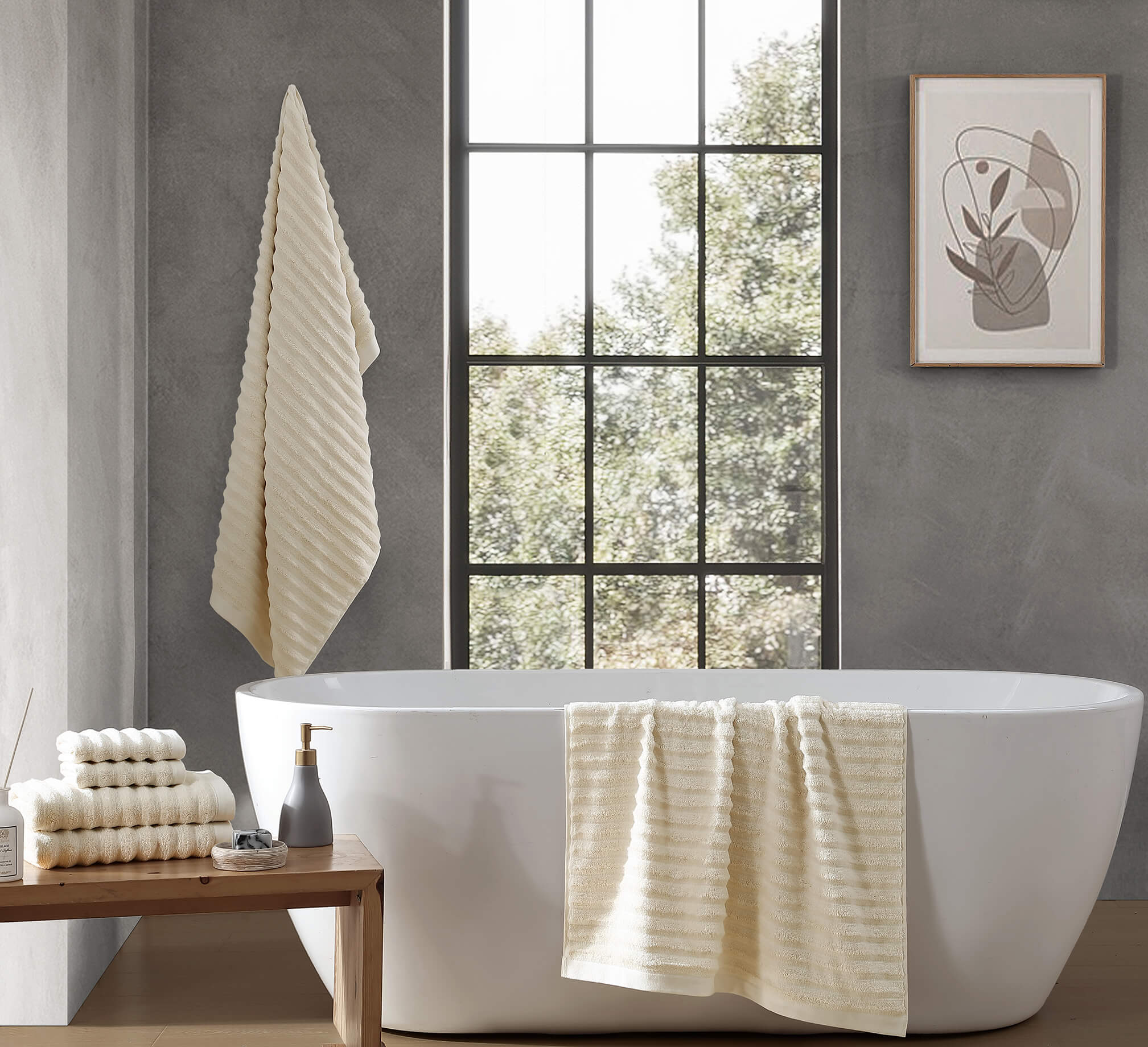 Turkish Cotton Rib Towel Set 13 Turkish Cotton Rib Towel Set