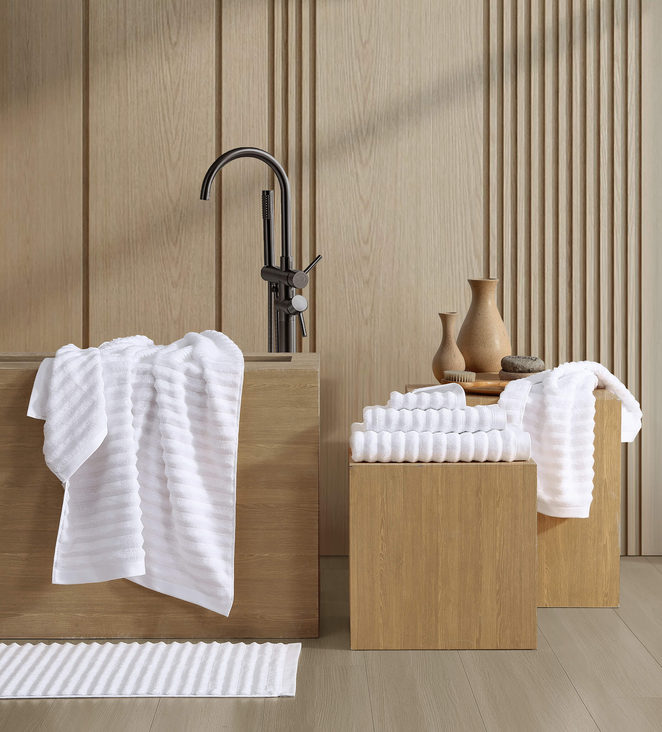 Turkish Cotton Rib Towel Set 5 Turkish Cotton Rib Towel Set