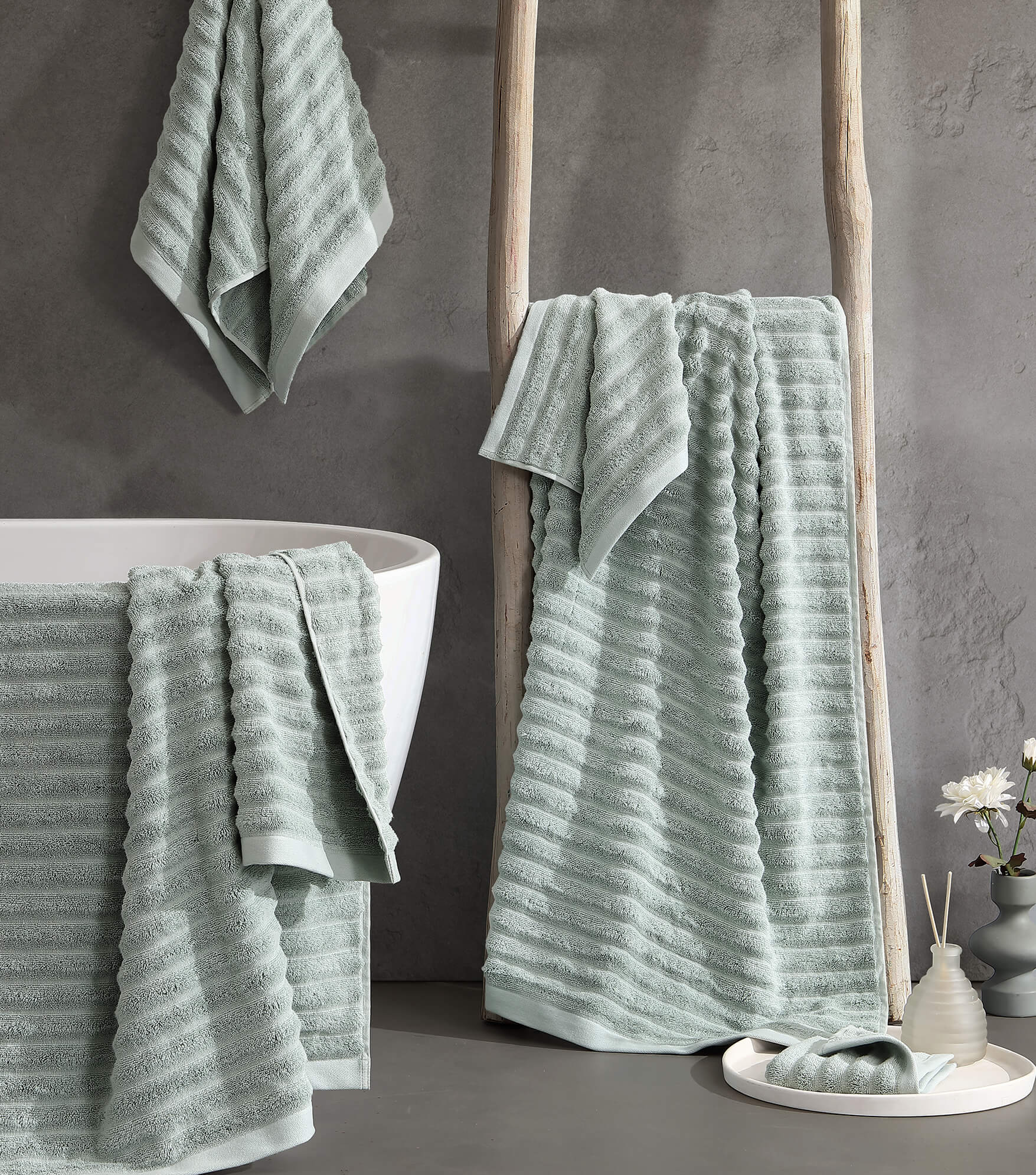 Turkish Cotton Rib Towel Set 9 Turkish Cotton Rib Towel Set