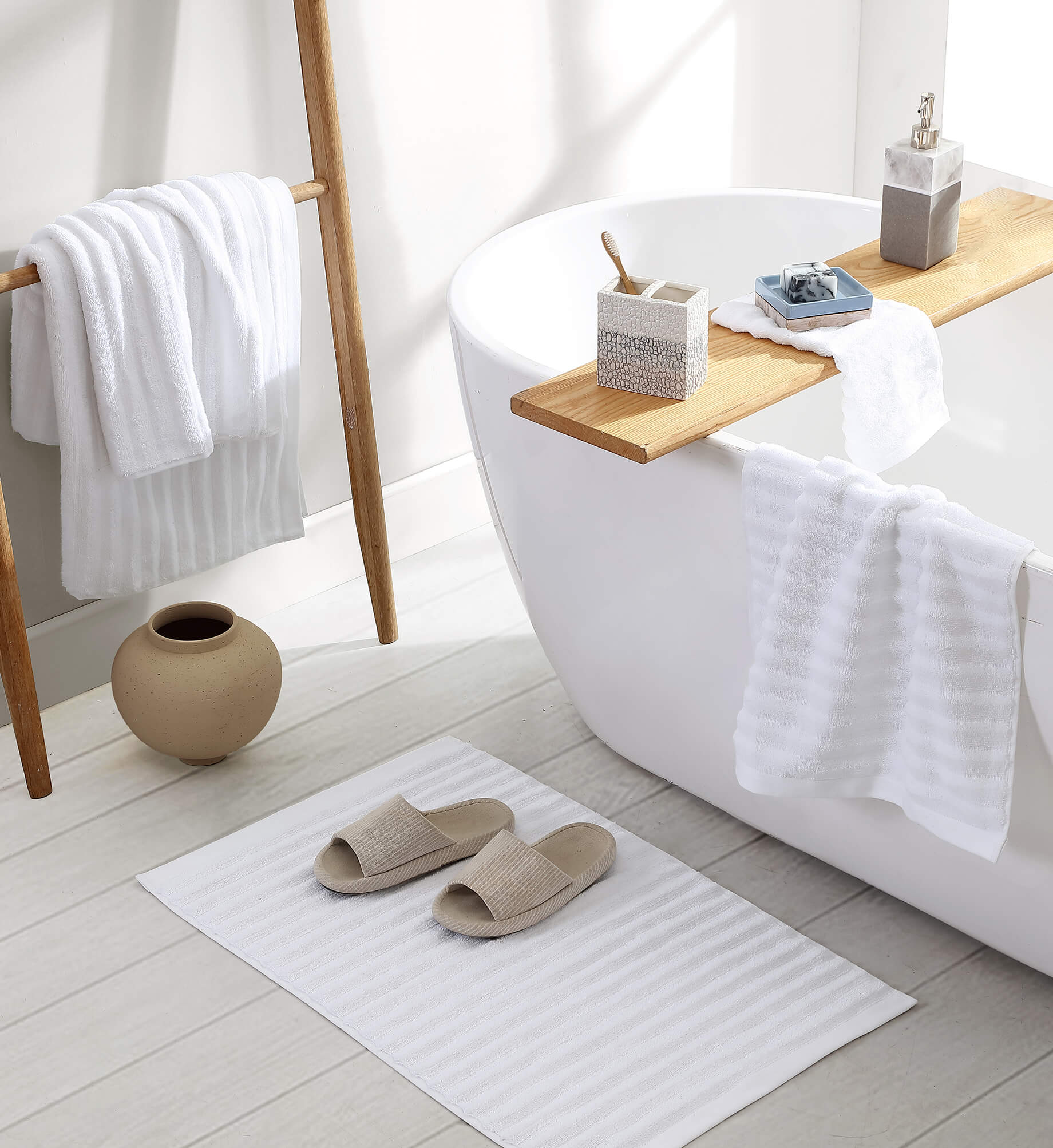 Turkish Cotton Rib Bath Mat 5 Turkish Cotton Rib Bath Mat