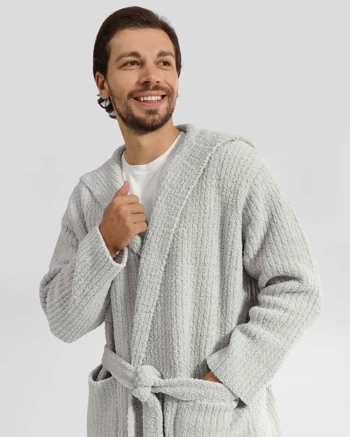 Ribbed Hooded Robe 13 Ribbed Hooded Robe