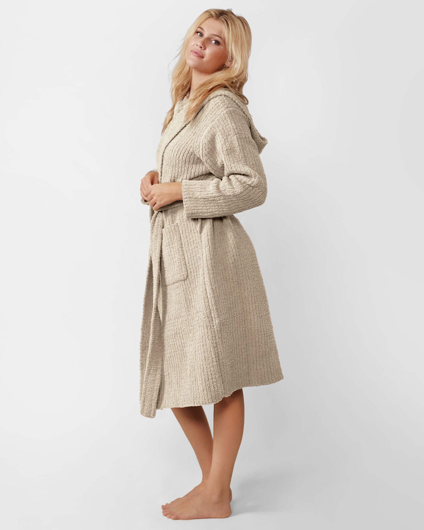 Ribbed Hooded Robe 3 Ribbed Hooded Robe