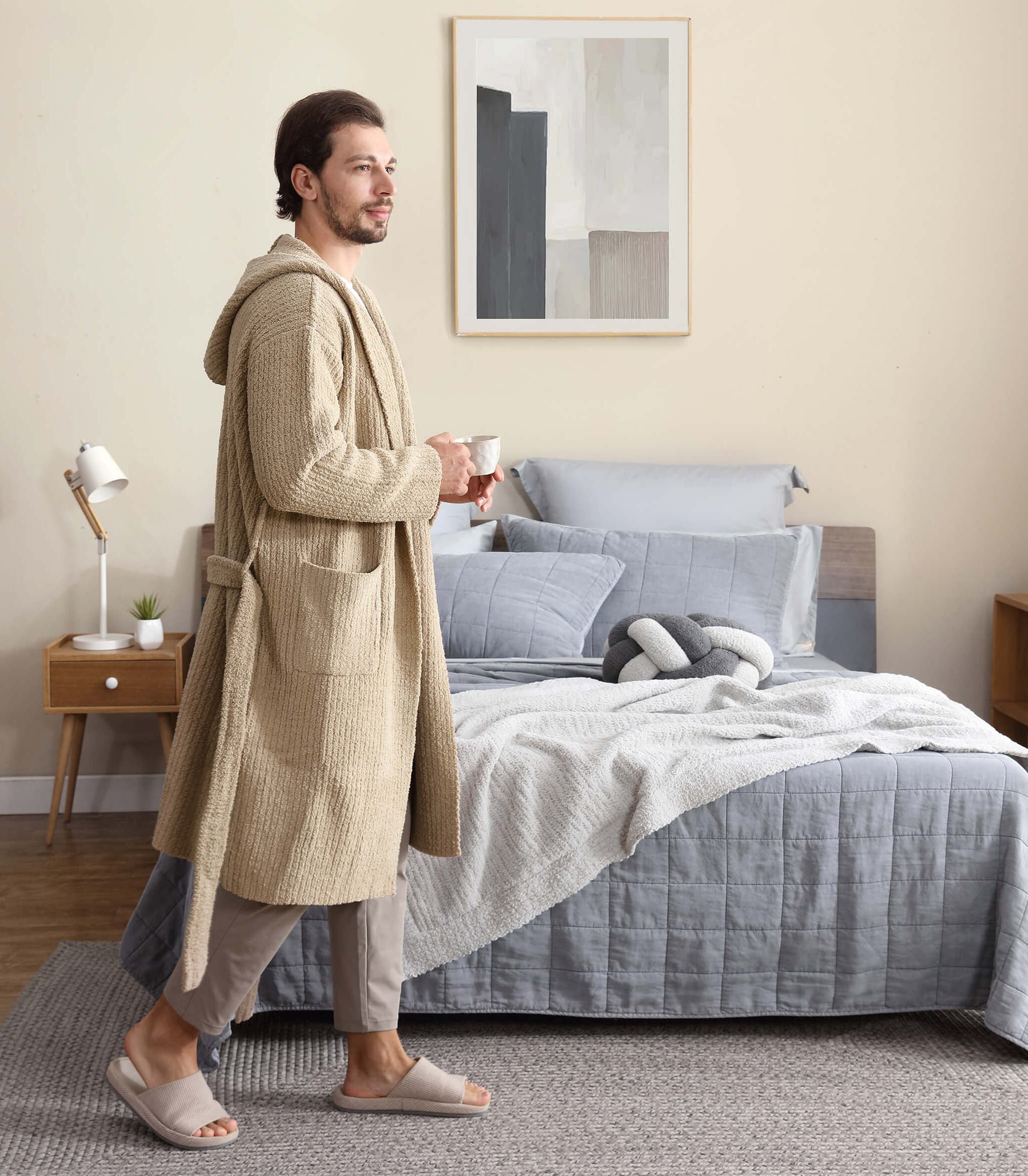Ribbed Hooded Robe 7 Ribbed Hooded Robe
