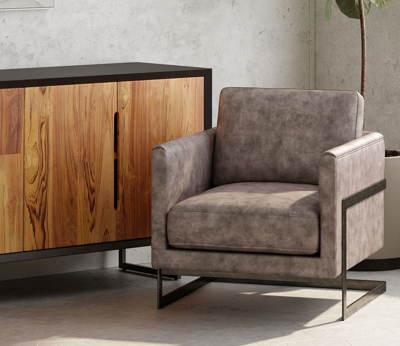 Moe's Furniture Luxley Iron Frame Upholstered Club Chair 6 Moe's Furniture Luxley Iron Frame Upholstered Club Chair